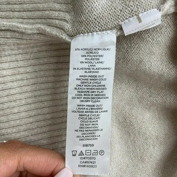 Loft Pullover Sweater Size Medium Tan Jeweled - Picture 8 of 8